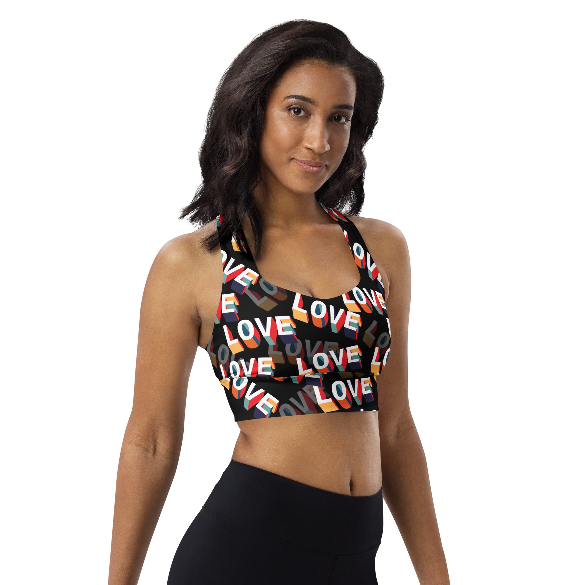 Love Is in The Air Longline Sports Bra